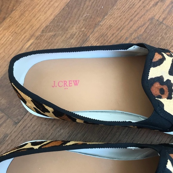J. Crew Factory Calf Hair Cheetah Print Slip On Sneakers Sz 9 - Picture 2 of 8